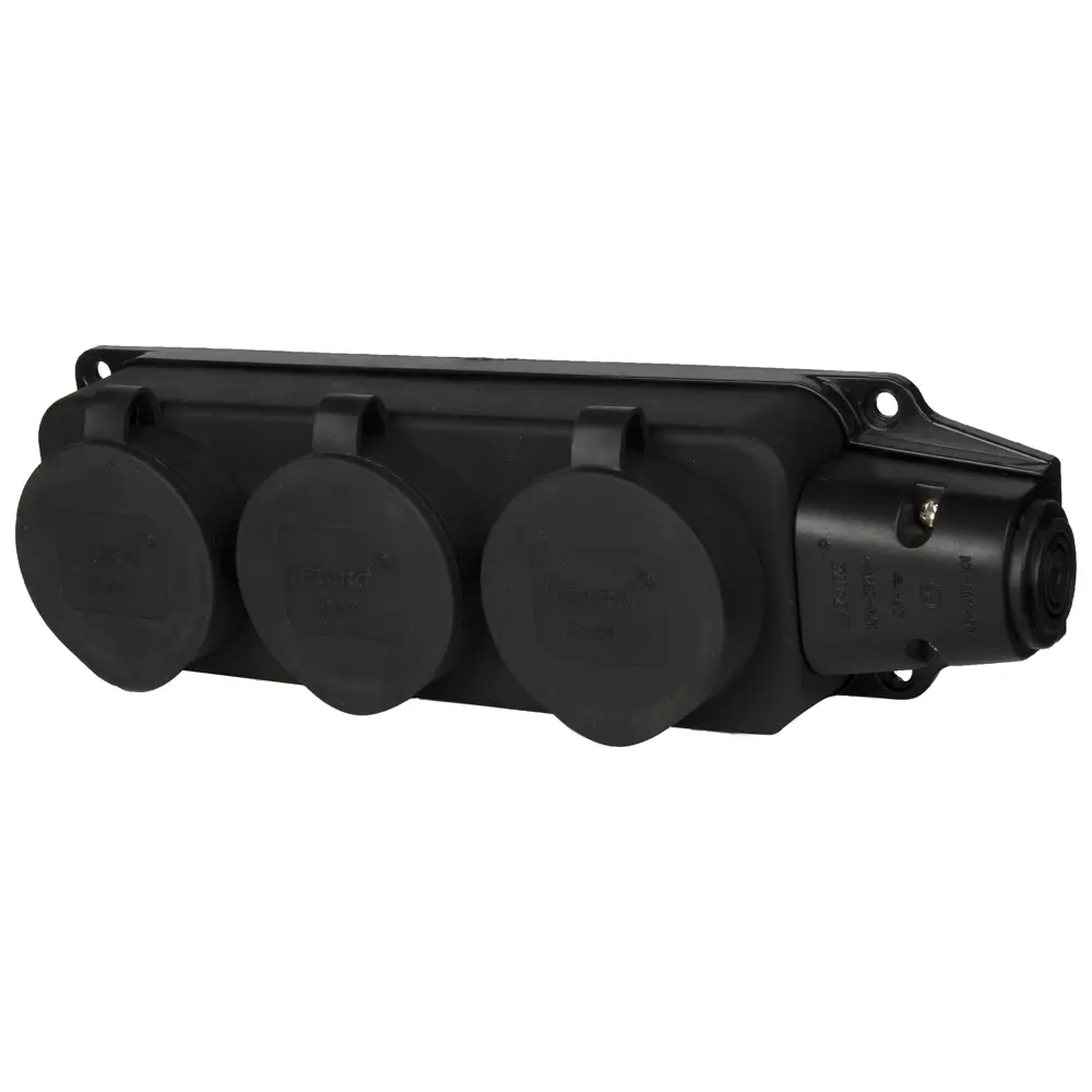 Колодка для удлинителя Lezard 3 розетки с заземлением 3500 Вт цвет черный STLM-2151748