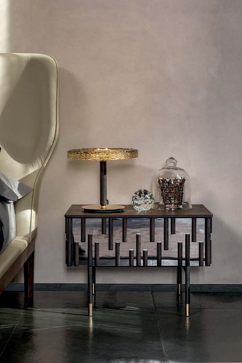 Tonin Casa Прикроватный столик из дерева и стекла с ящиками Drops T8629 - Вид №2