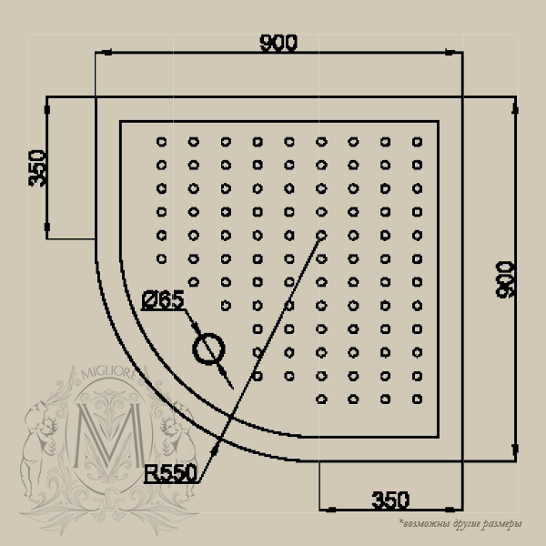 Душевой уголок MIGLIORE Diadema, 90 х 90 х 185 см, стекло прозрачное ML.DDM-22.791.TR.DO - Вид №3