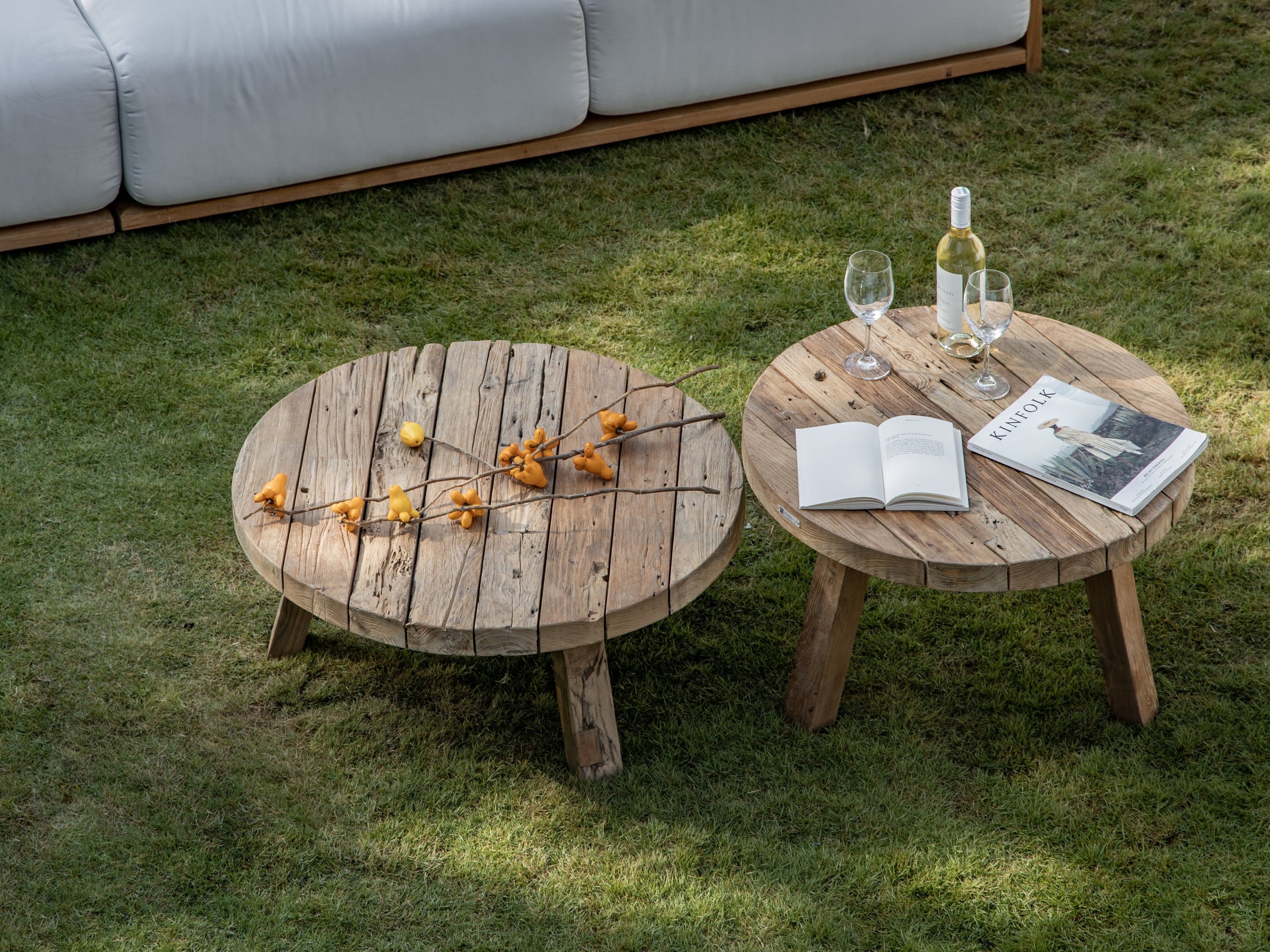 Круглый низкий стол из тикового дерева cbdesign Rustic ARCH-00113166 - Вид №3