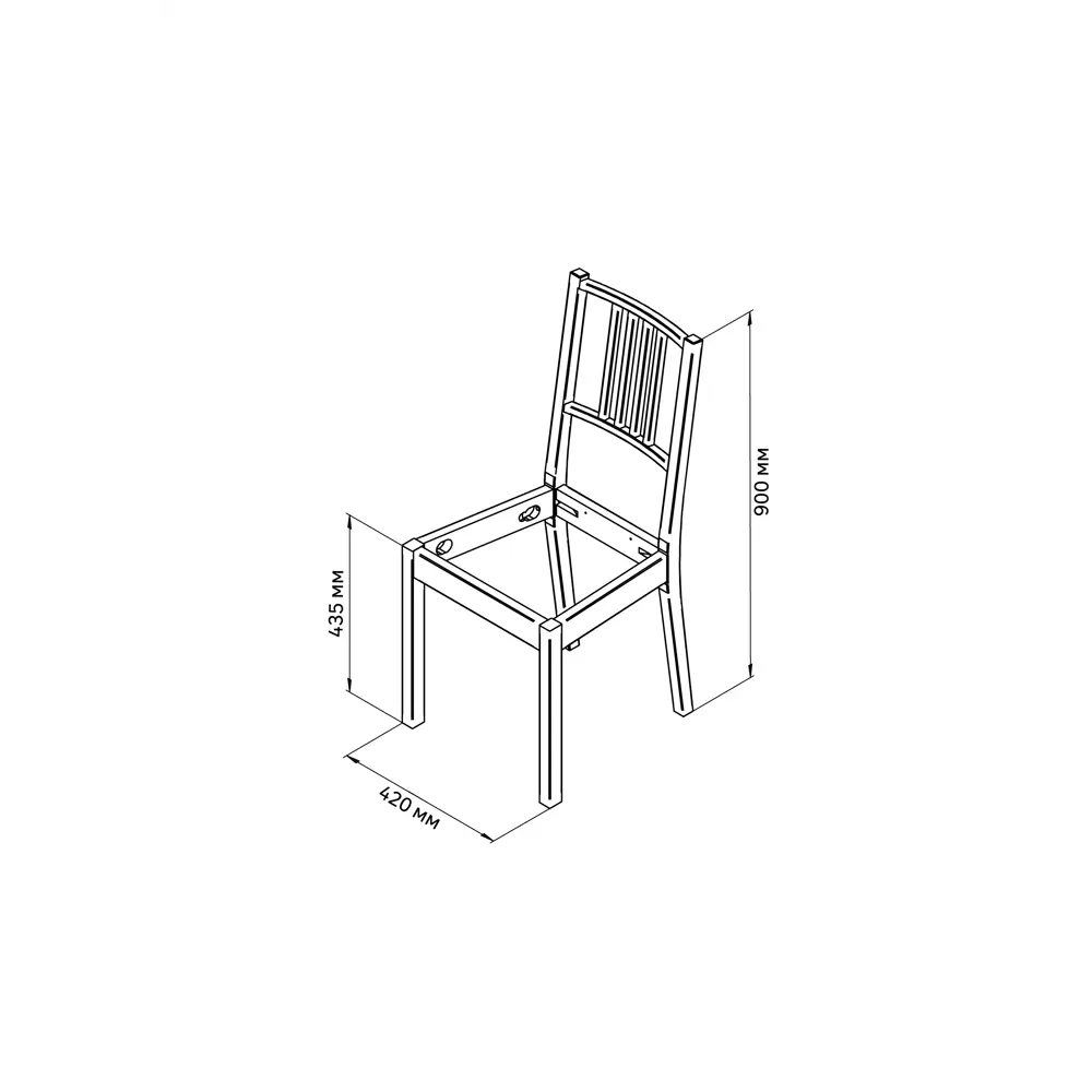 Каркас для стула Марсель Delinia 90x42x42 см дерево цвет топо 83717200 STLM-2043730  - Вид №7