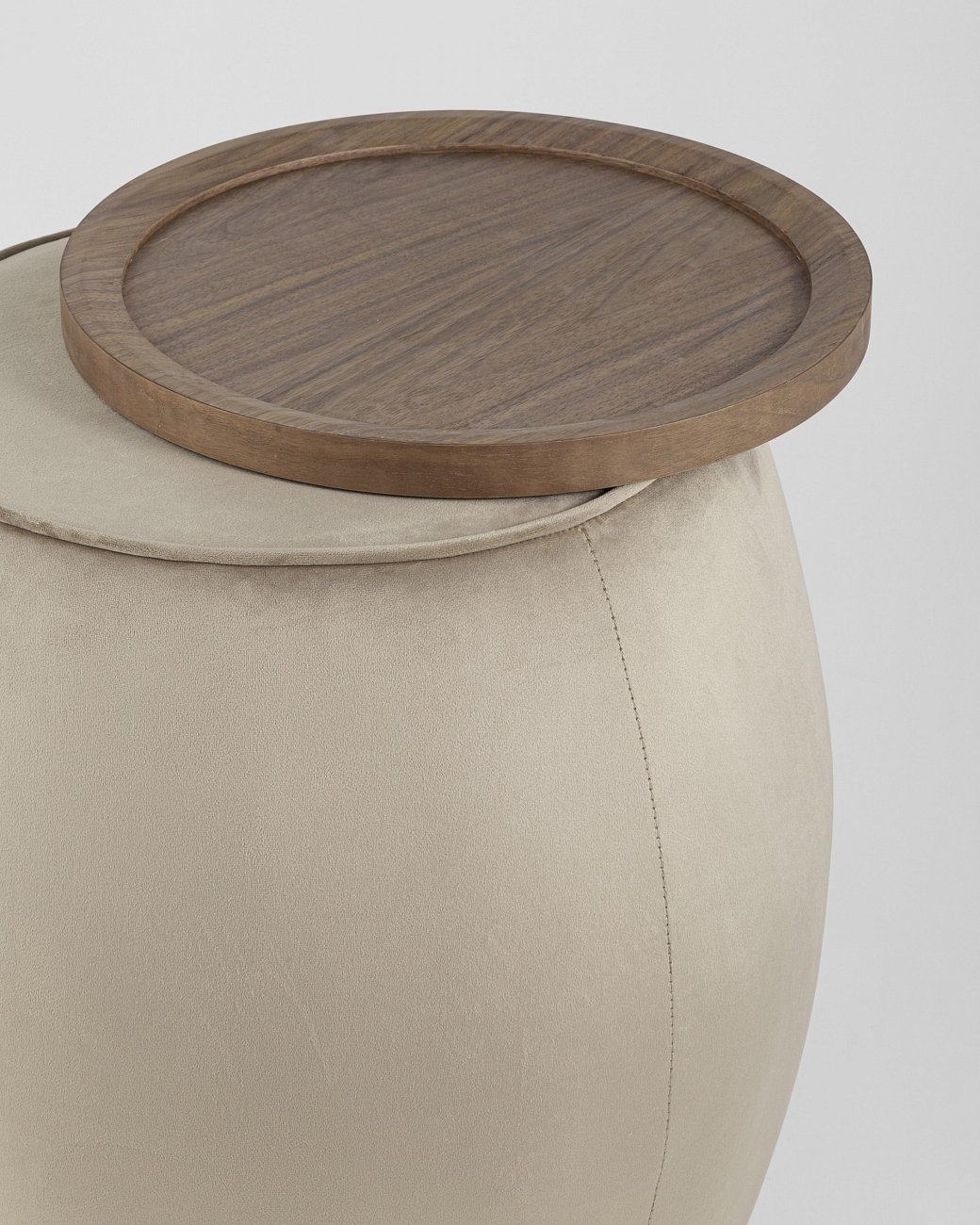 Круглый журнальный столик со съемным подносом светло-серый "Баррель" STOOL GROUP  00-3881792 Серый  - Вид №2