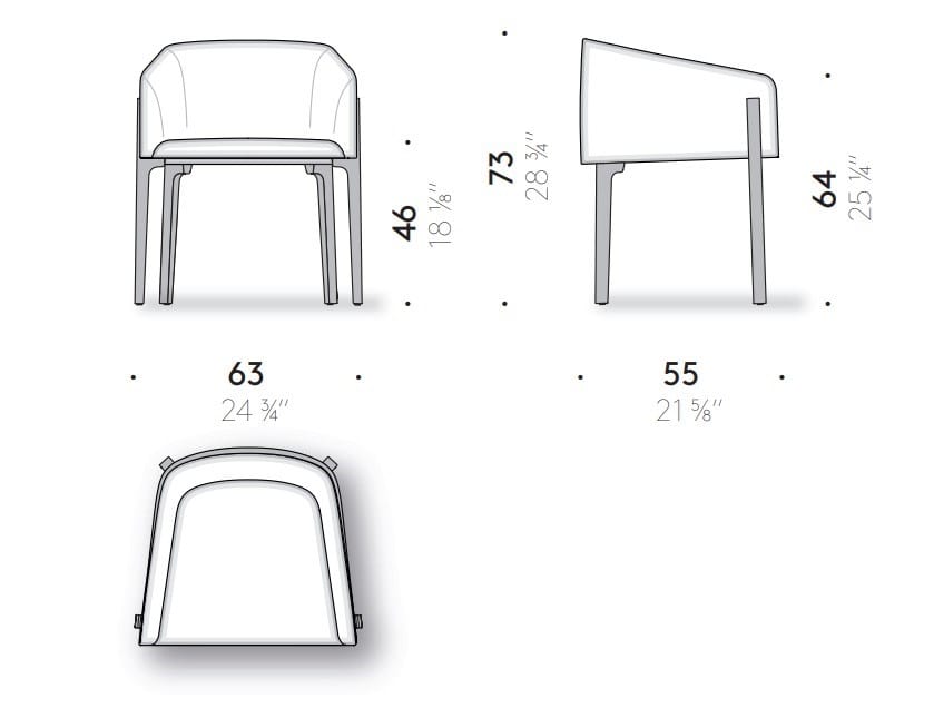 Съемный тканевый стул с подлокотниками DE PADOVA Chesto ARCH-00016712 - Вид №3