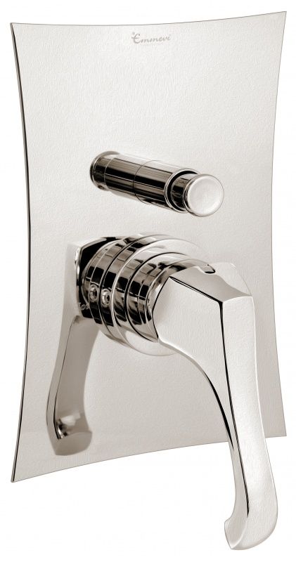 76019NS Внутристенный смеситель Ares на 2 выхода, цвет зачищенный никель EMMEVI