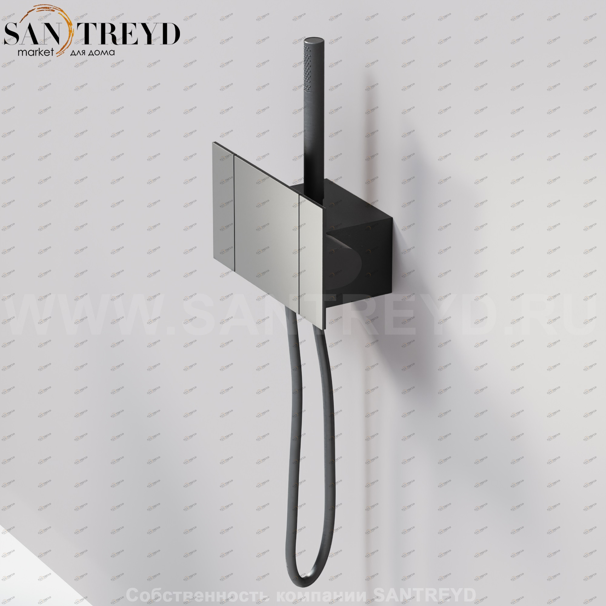 Смеситель с ручным душем ASEN0913N SEN для ванны или душа черный Agape