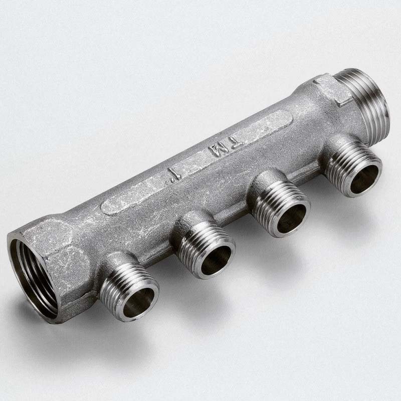 Коллектор НВ 3/4" никелированный TIEMME 4 выхода 1/2"Н 36мм 1910021