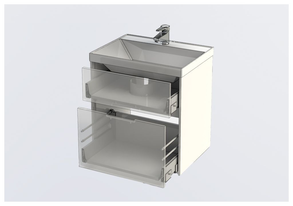 Тумба под раковину Aquanet Латина 60 белый (2 ящика) sun-id-270559 - Вид №4