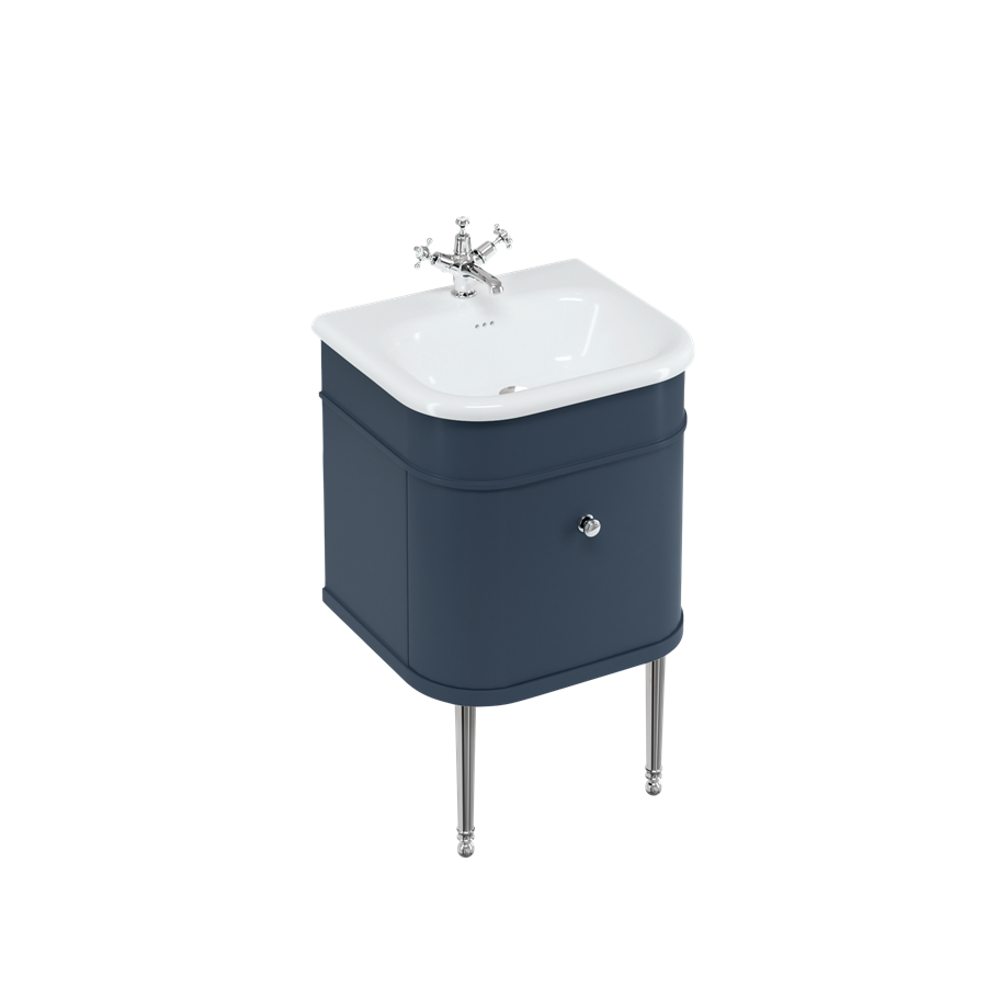 Burlington Chalfont Chalfont 550mm одинарный ящик - синий с никелевыми ножками CH55B-CHLEGNKL  - Вид №2