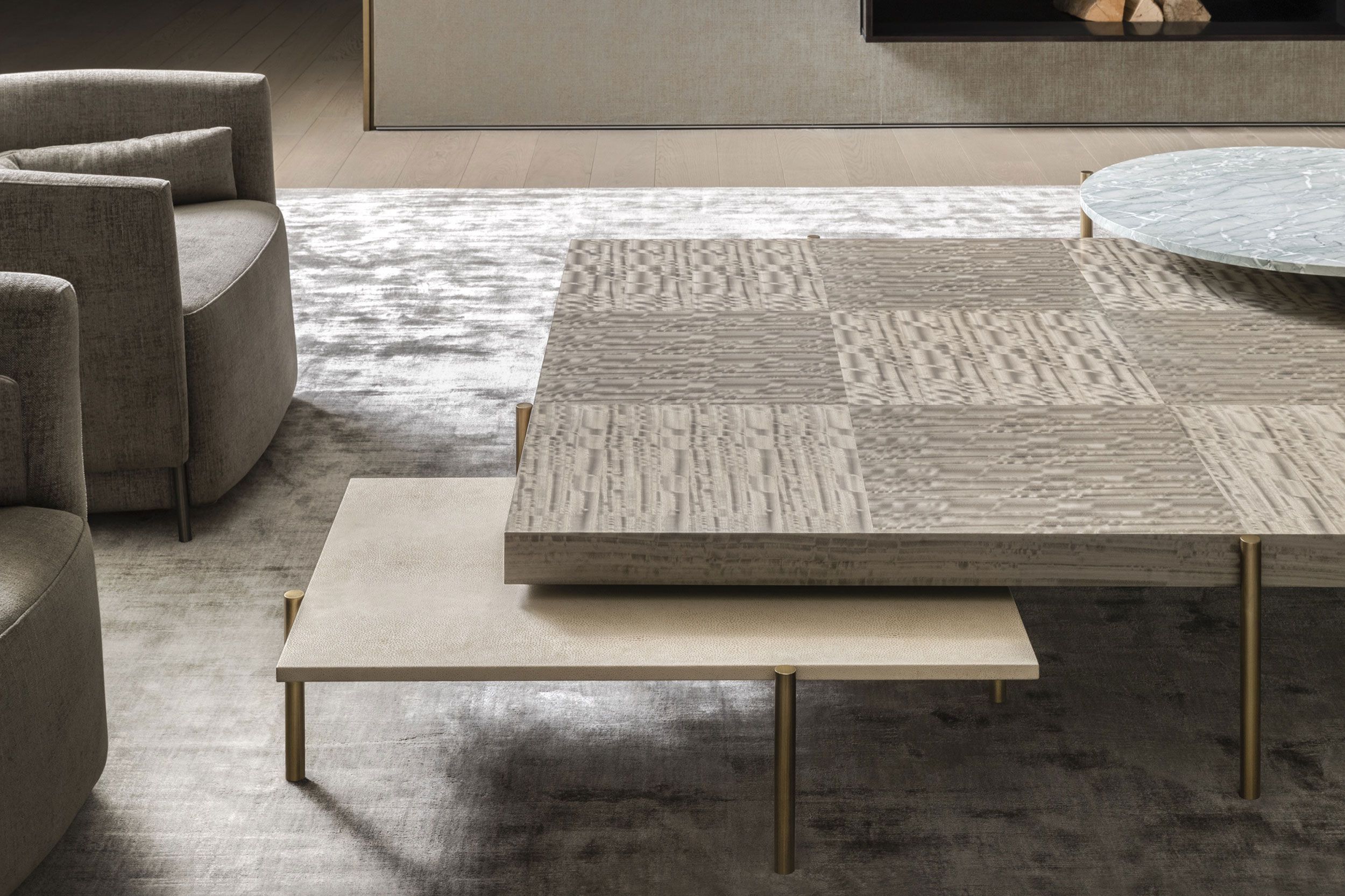 Прямоугольный журнальный столик с кожаной обивкой OAK Metronome ARCH-00062830 - Вид №5