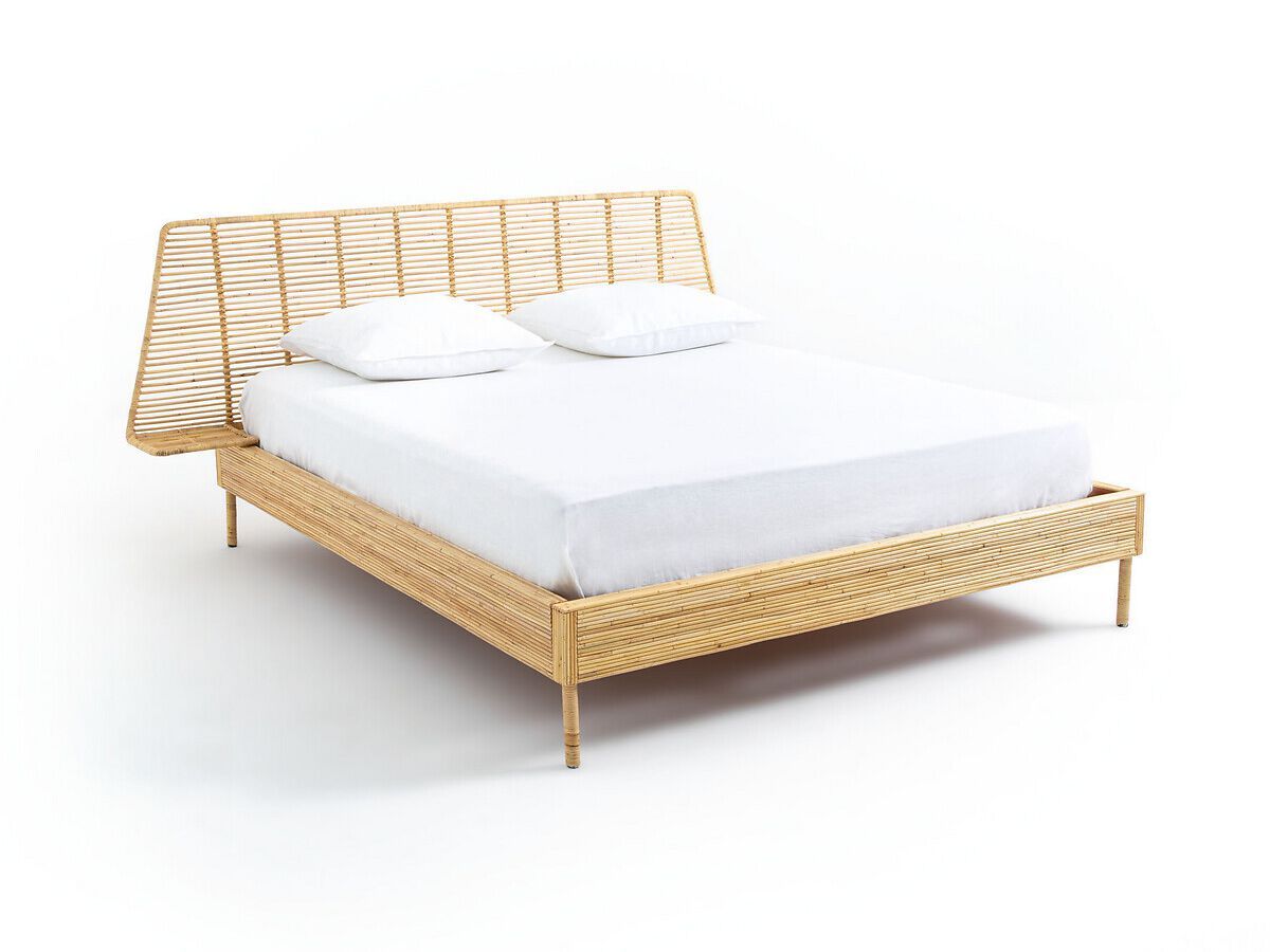 Плетеная двуспальная кровать со встроенными тумбочками AMPM SAGHIL ARCH-00050640