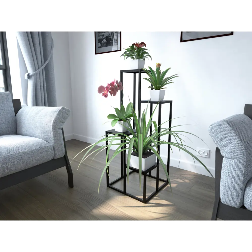 Santreyd — стальная подставка для цветов с 4 полками 40×100×40 см 88311254 STLM-0077582 - Вид №3