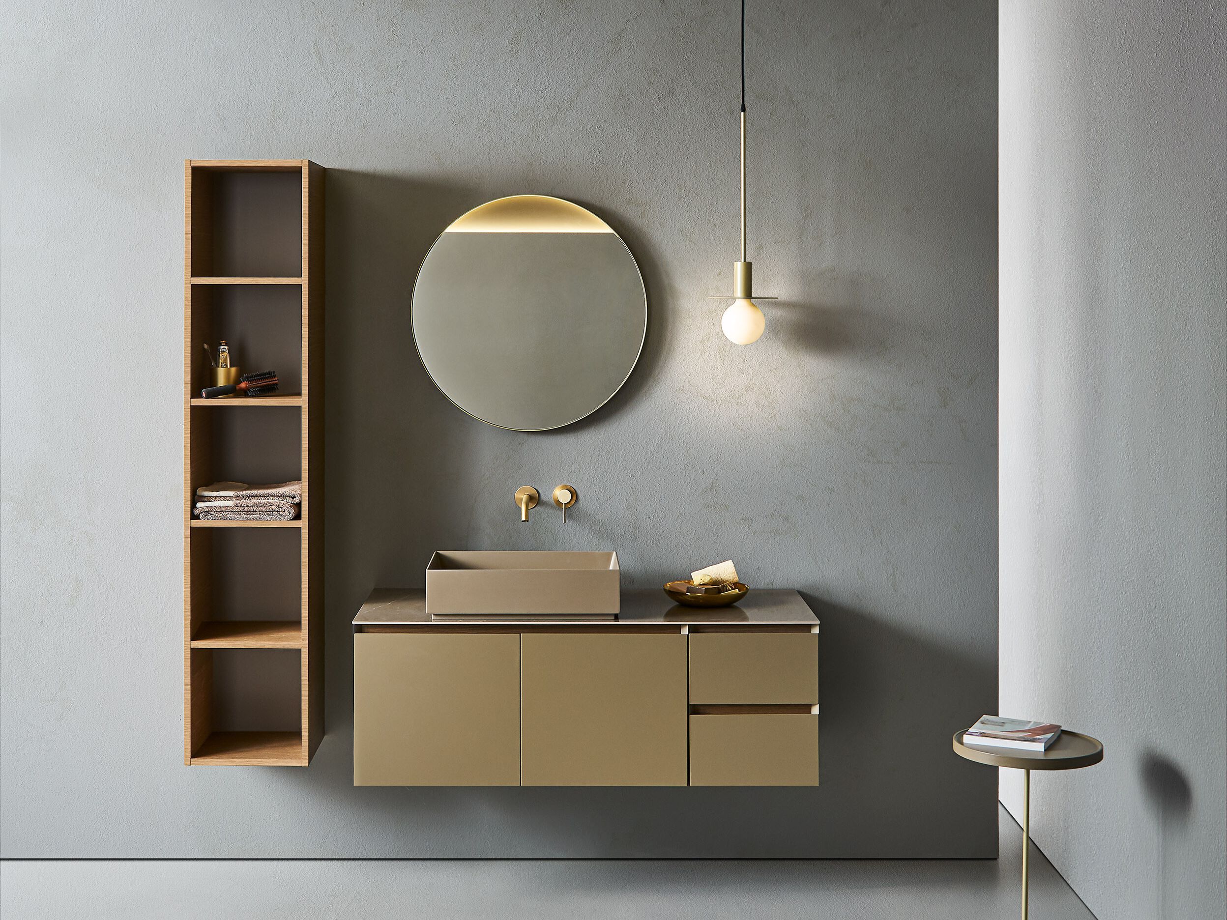 Состав ванной комнаты с умывальником, колонной и зеркалом Pirovano ARCH-00114369 - Вид №1