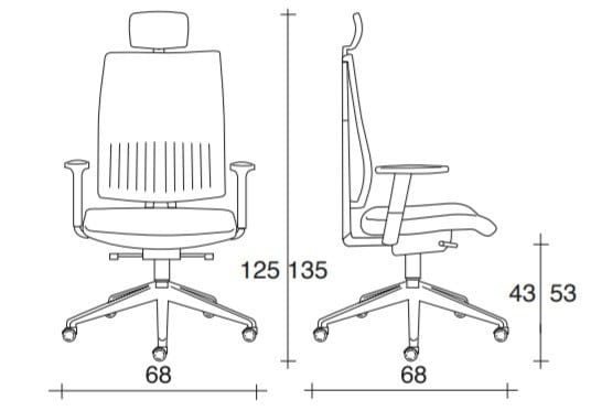 Регулируемое по высоте вращающееся офисное кресло с подголовником TALIN Hon ARCH-00103726 - Вид №2