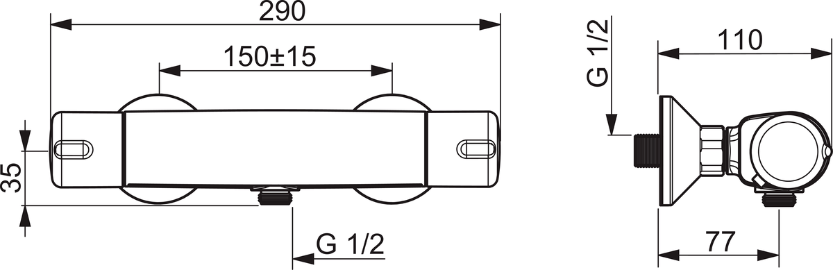 Oras 7470U Смеситель для душа 7470U Nova Хром  - Вид №1