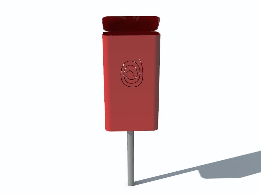 Металлическая стойка для мусора с крышкой для наружного использования CITYSì IMPRONTA ARCH-00140466 - Вид №7