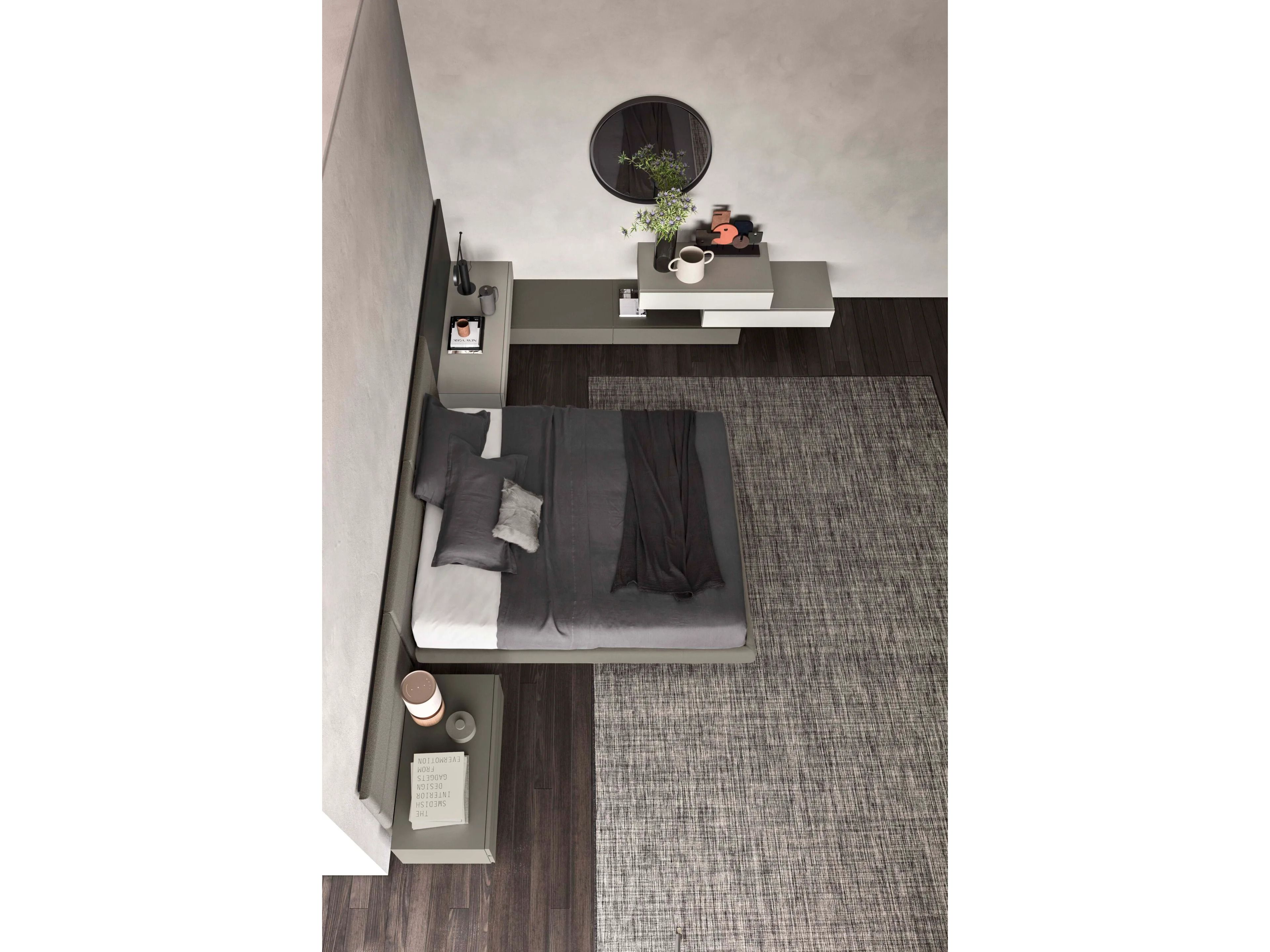 Высокое изголовье для двуспальной кровати со встроенными тумбочками Alf DaFrè SUITE SYSTEM 2 ARCH-00143538 - Вид №8