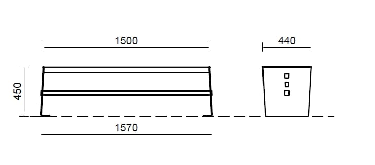 Скамейка из фанеры без спинки Studio Città эскиз ARCH-00071340 - Вид №3
