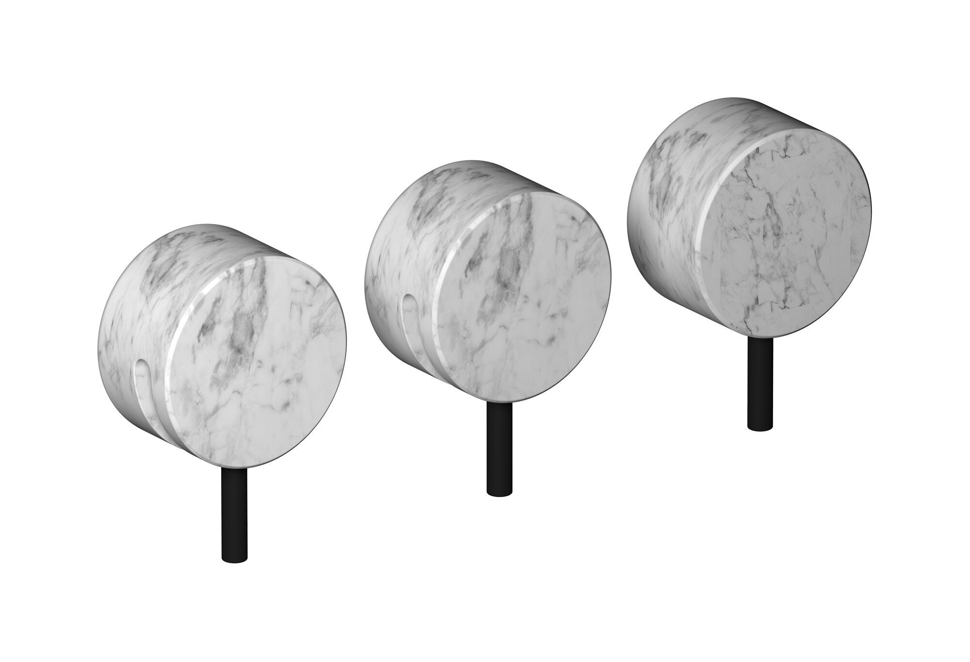 Мраморный встраиваемый смеситель для душа с 3 отверстиями и переключателем IB мрамор + мрамор Elle ARCH-00101159 - Вид №9