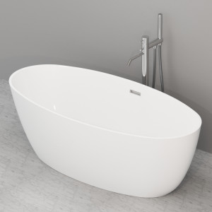 742901 Ванна отдельностоящая из акрила в комплекте с донным клапаном клик-клак 170 см цвет Белая глазурь Kerasan Flo Италия