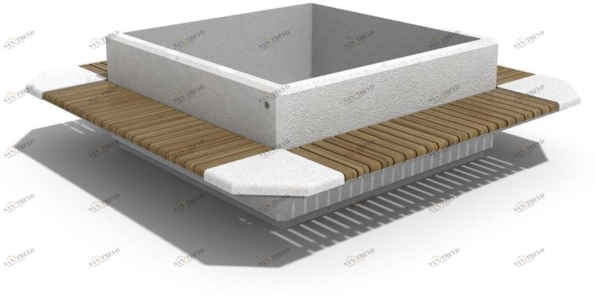 ENCHO ENCHEV - ETE Бетонная скамейка со встроенной сеялкой и спинкой  213 