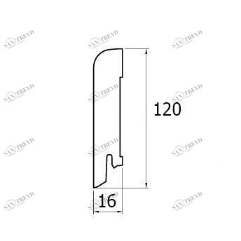 Плинтус Modern Decor Клэй Шпонированный Прямой 120x16 Дуб 2400х120 мм 1010000607