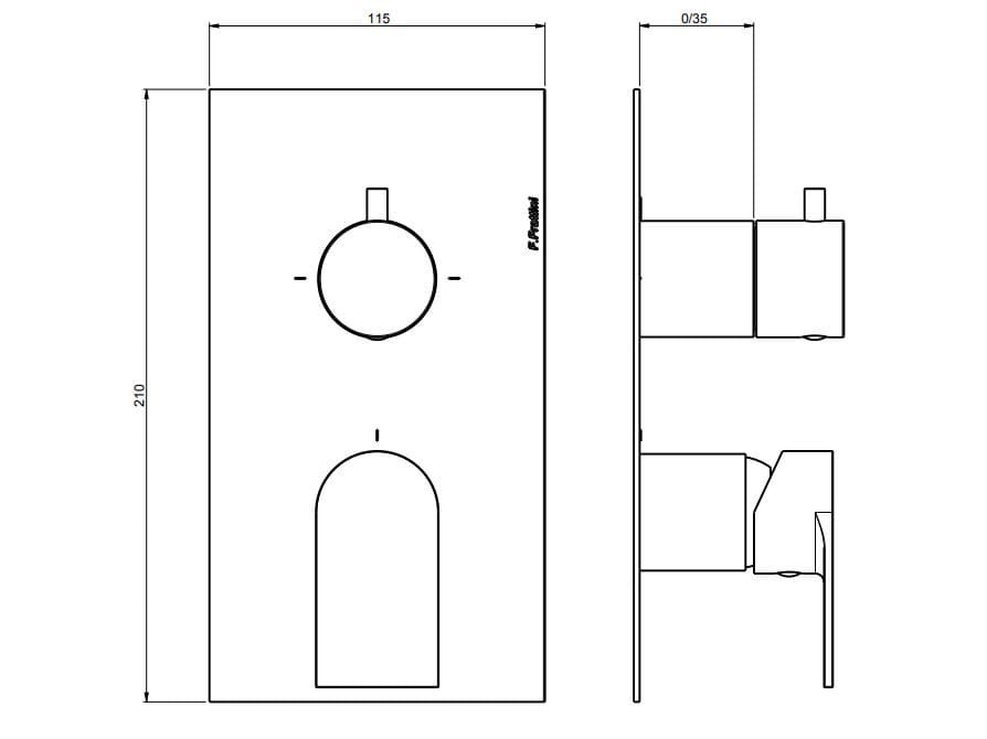 Однорычажный смеситель для душа с переключателем Rubinetterie Frattini Птолемей ARCH-00124616 - Вид №8