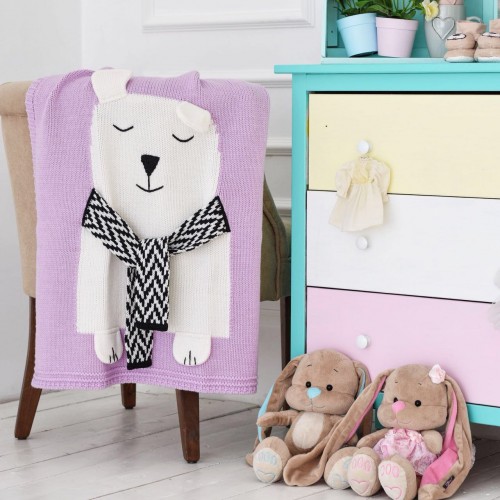 Плед розовый Мишка большой APERO ДИЗАЙНЕРСКИЕ, ЖИВОТНЫЕ 010298 Розовый  - Вид №1