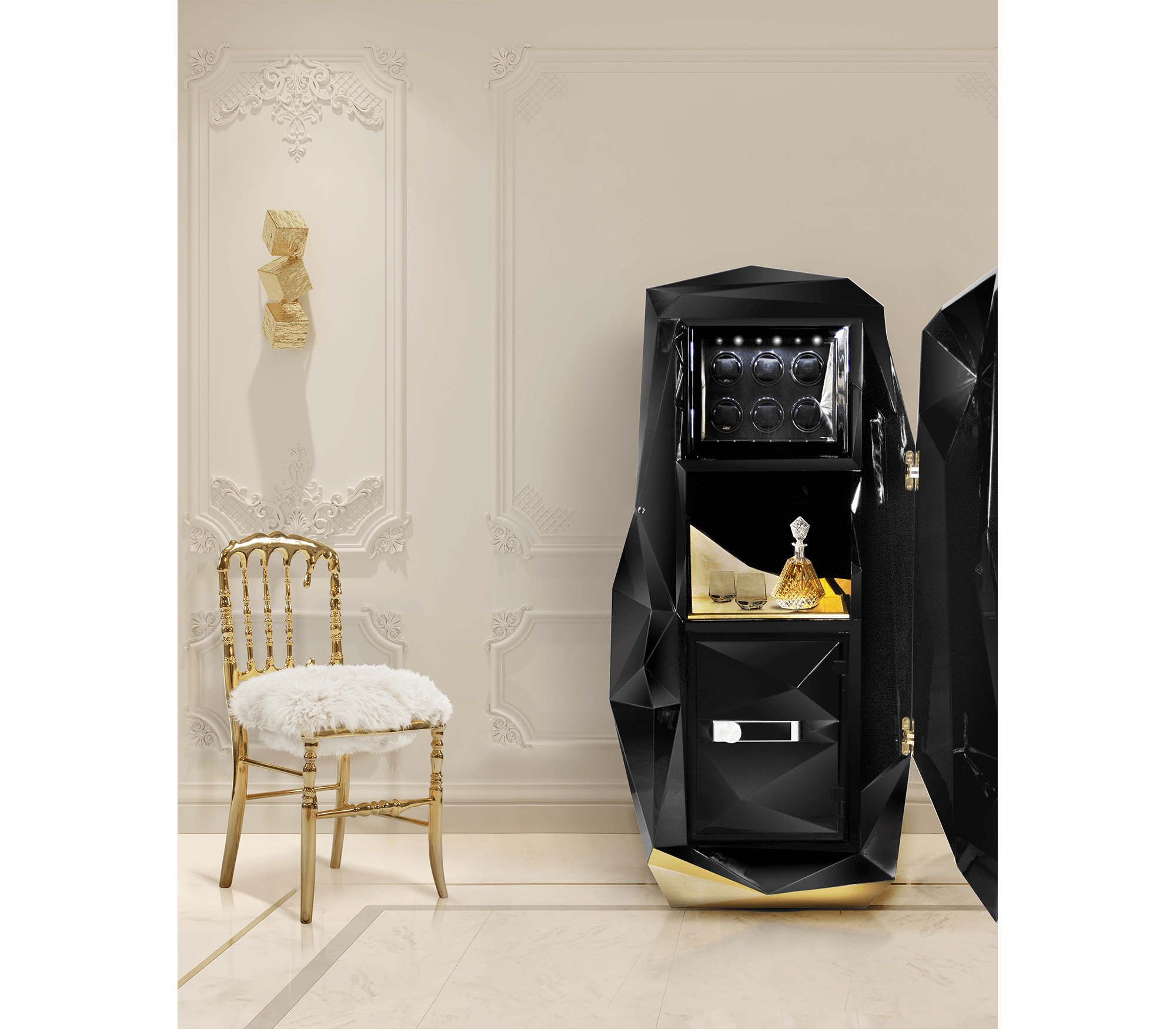 0-254 Алмазный черный роскошный сейф Boca Do Lobo  - Вид №4