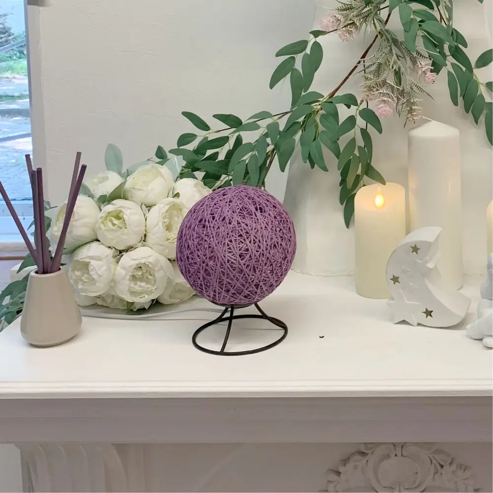 Ночник светодиодный «Ротанговая нить» 1.5 м? тёплый белый свет цвет сиреневый APEYRON STLM-2017981 - Вид №8