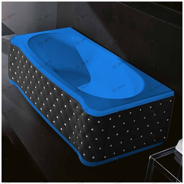 Ванна Gruppo treesse New Classic Young VTL-V6741-SX-KCS-G голубая прямоугольная левая чёрная кожа кристаллы сваровски VTLV6741SXKCSG