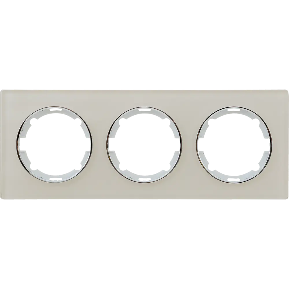 ONEKEYELECTRO — Тройная стеклянная рамка для розеток в бежевом глянце 82838528 Florence STLM-0036859