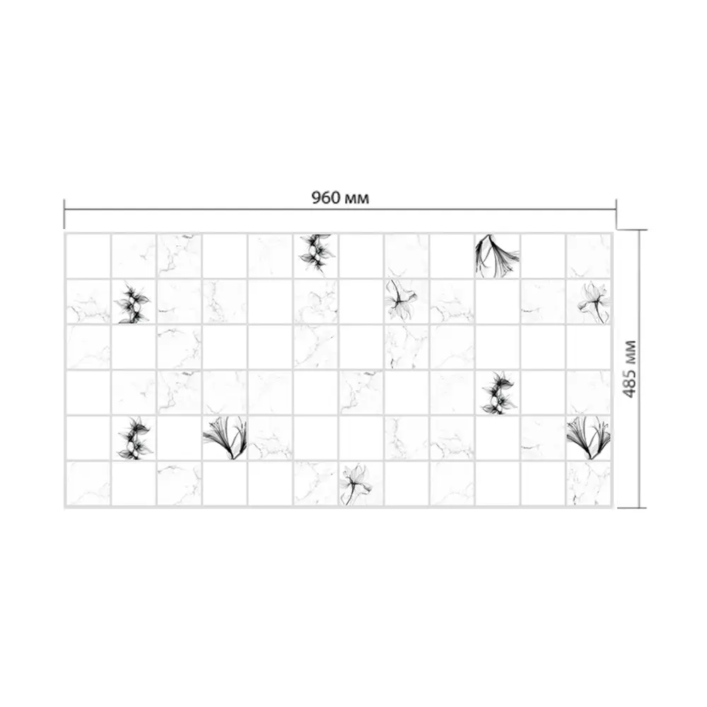 Листовая панель ПВХ Смальта Элит белый 960x485x2 мм 0.465 м² 89454269 STLM-2082103 Santreyd  - Вид №6