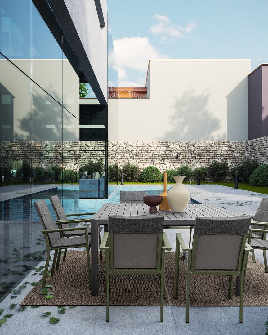 Алюминиевый выдвижной прямоугольный садовый стол BIZZOTTO KIPLIN ARCH-00073199 - Вид №42