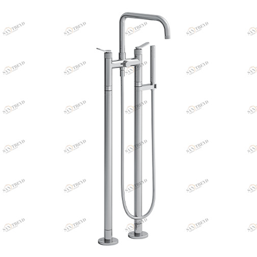 CRIES108 Напольный смеситель для ванны с гибким шлангом LONG LIFE и ручным душем из металла с защитой от известкового налета Cristina Rubinetterie 