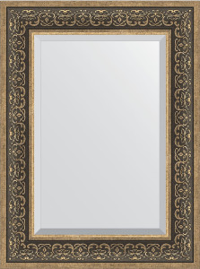 BY 3397 Зеркало с фацетом в багетной раме - вензель серебряный 101 mm EVOFORM Exclusive