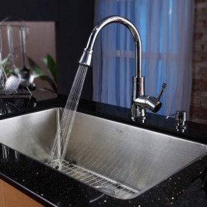 KHU100-30-KPF2220SN-KSD33BN Накладная раковина на столешницу  прямоугольная Krausru