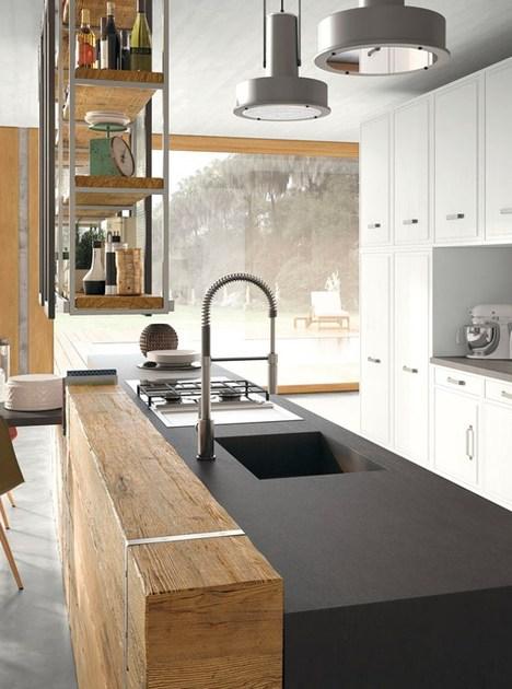 Marchi Cucine Встроенная кухня в современном стиле с островом с ручками Brera 76 sun-id-1406947 - Вид №4