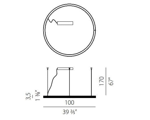 Экструдированный алюминиевый светодиодный подвесной светильник In Stock Panzeri ARCH-00072253 - Вид №1