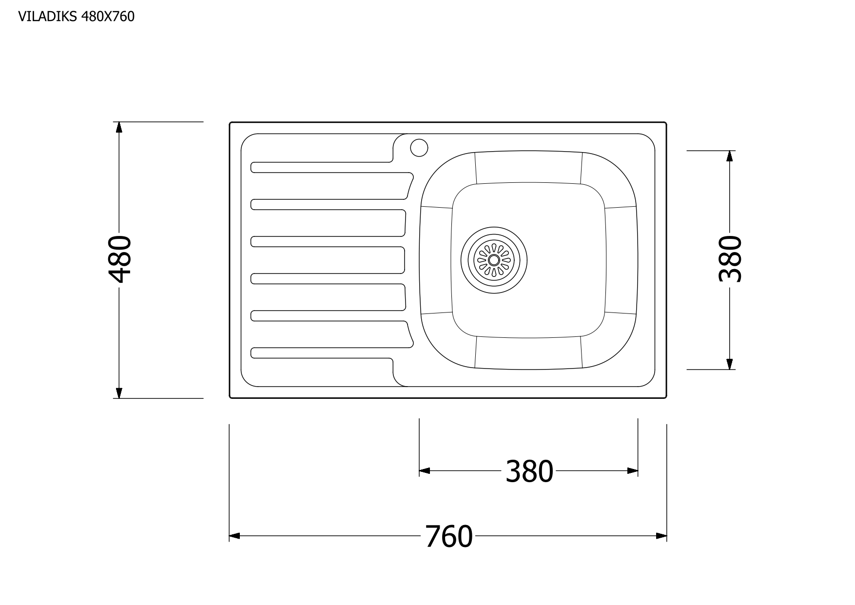 Мойка Владикс врезная 48х76 L-276