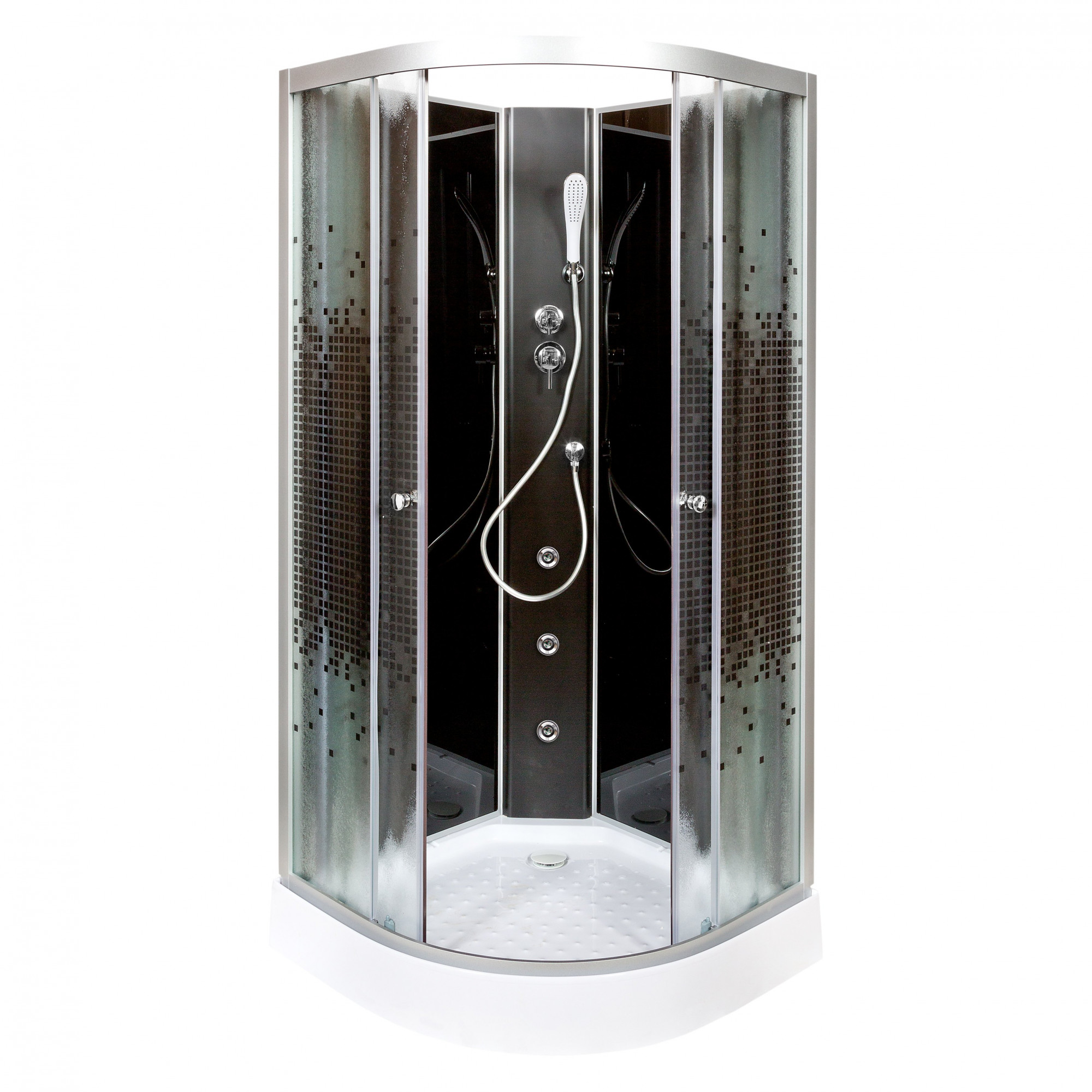 BМ4510 N LED BLACK Душевая кабина DETO Серия ВМ L 809 N с гидромассажем BLACK