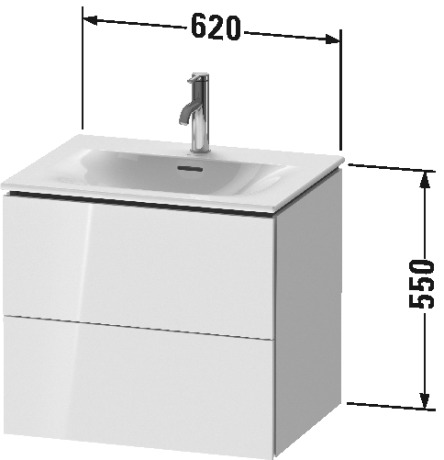 LC630508585 L-Cube Тумбочка подвесная Белый глянцевый лак Duravit - Вид №1