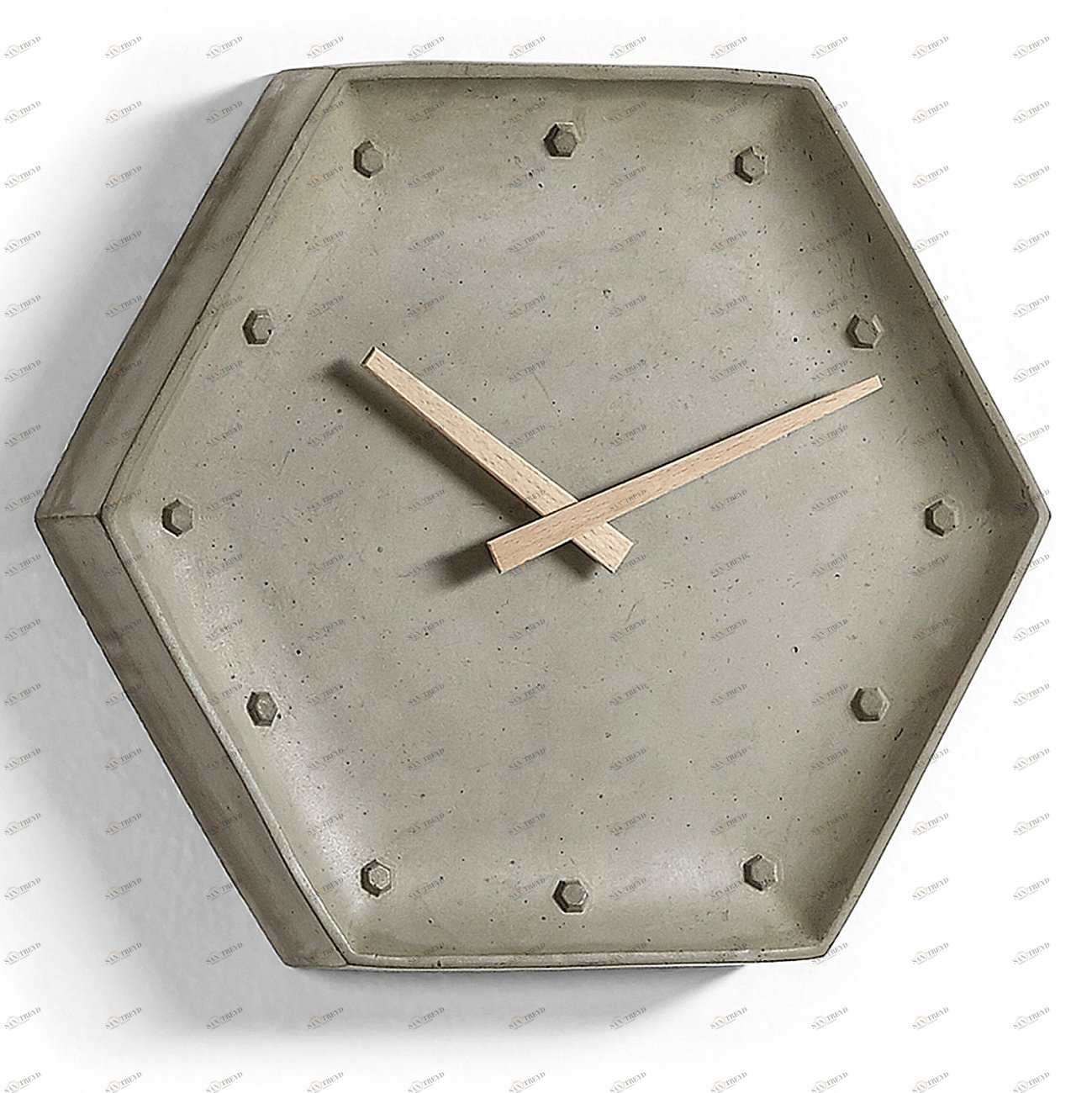 Часы настенные бетон многоугольник Warton от La Forma LA FORMA ДИЗАЙНЕРСКИЕ 344238 Серый 