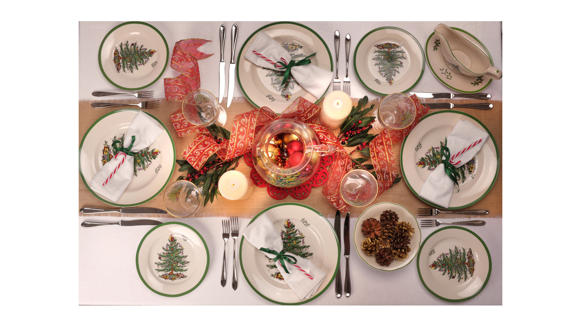 10566373 Spode Набор из 4 тарелок закусочных 20см "Рождественская ель" Фаянс  - Вид №2