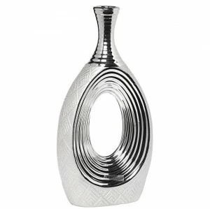 Ваза керамическая серебристая 39 см GARDA DECOR - 00-3886411 Серебро