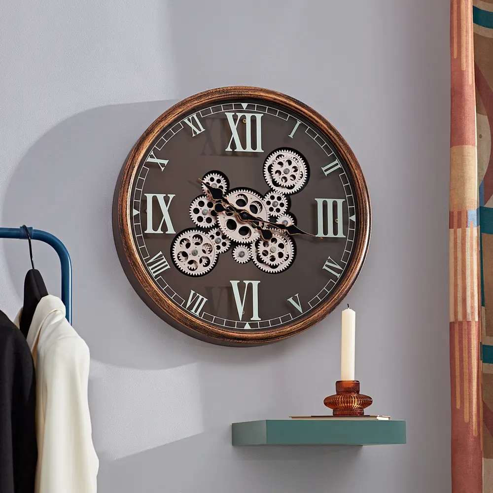 Часы настенные Dream River Шестеренки GH61293 круглые МДФ цвет коричневый бесшумные ø44 Осень STLM-2164932 - Вид №5