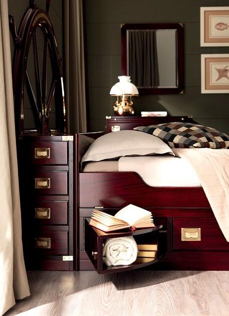 Caroti Двуспальная кровать из дерева с контейнерным изголовьем  555/g+506+551  - Вид №2