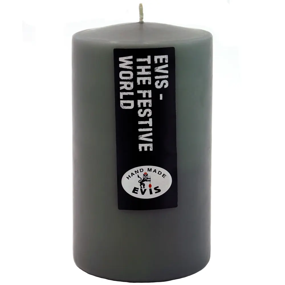 Свеча столбик Цилиндр серая 10 см EVIS STLM-2027326
