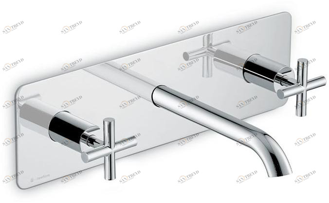 newform Смеситель для умывальника настенный на 3 отверстия с тарелкой Blink sun-id-1403031