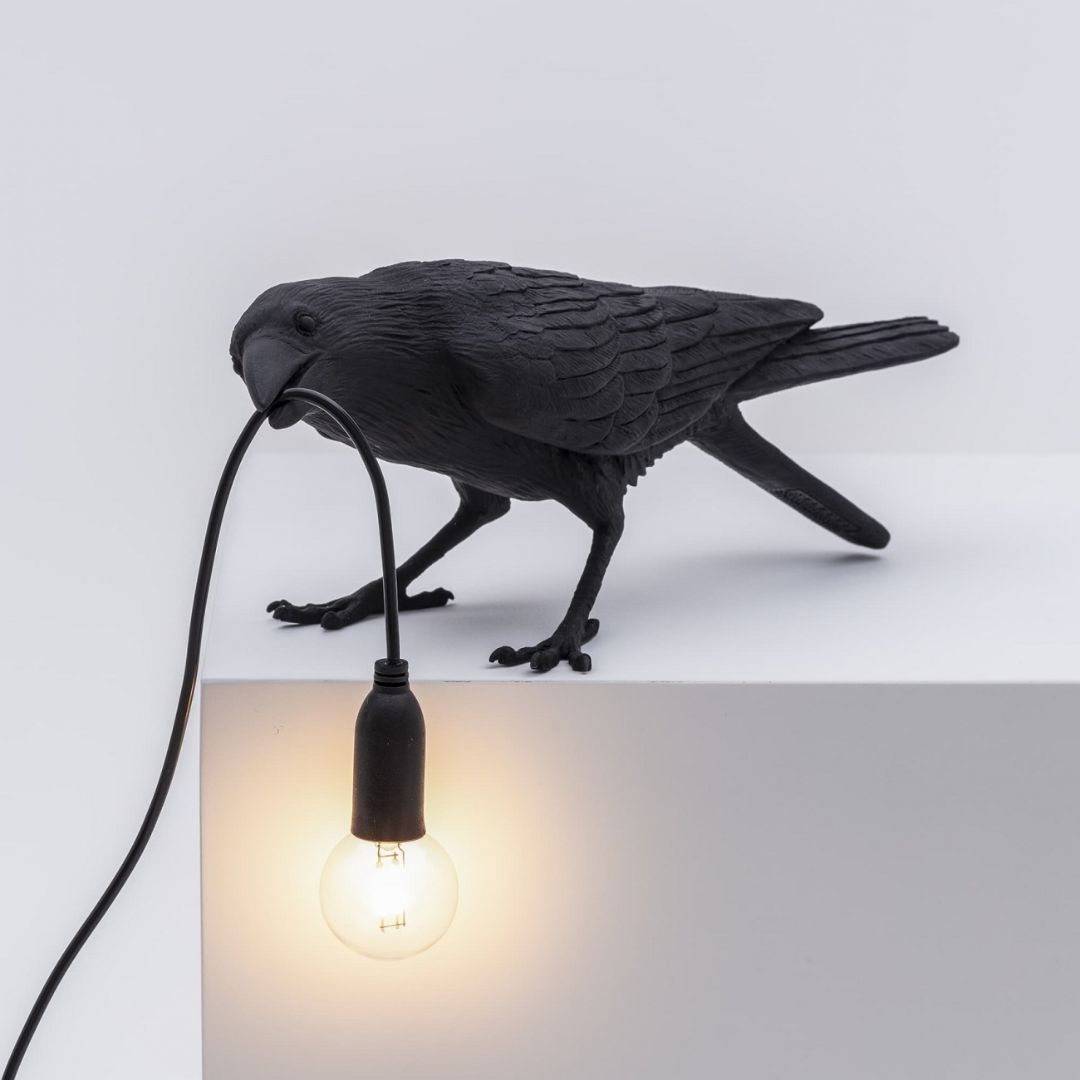 Seletti 14736 playing BIRD светильник ворона черная лампа настольная Bird lamp 116764 - Вид №1