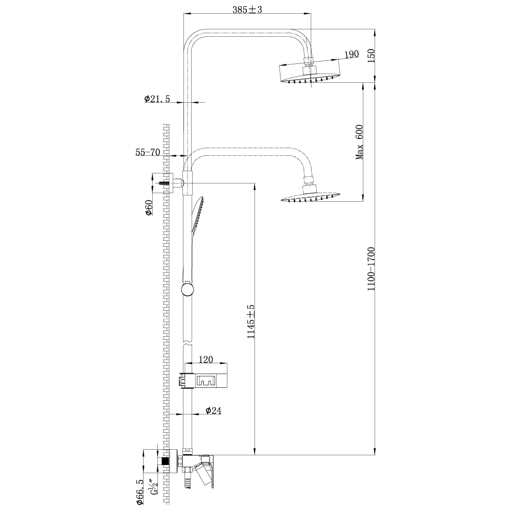 LM7002C Смеситель Tropic LM7002С для ванны и душа LEMARK TROPIC  - Вид №1